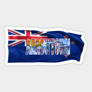 ARROWTOWN - New Zealand with Flag Sticker